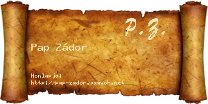 Pap Zádor névjegykártya